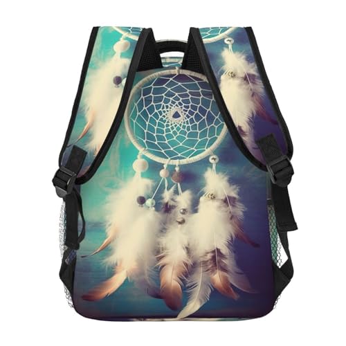 Sac à dos ordinateur portable plume attrape-rêves blanc idée cadeau originale - 4