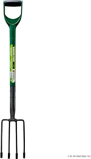 New Garden Border Digging Fork Gardening Hand Tool Carbon Steel 4 Tooth Handle Heavy Duty | Cultivating All Types Of Soil | Garden Tool For Gardening & Digging