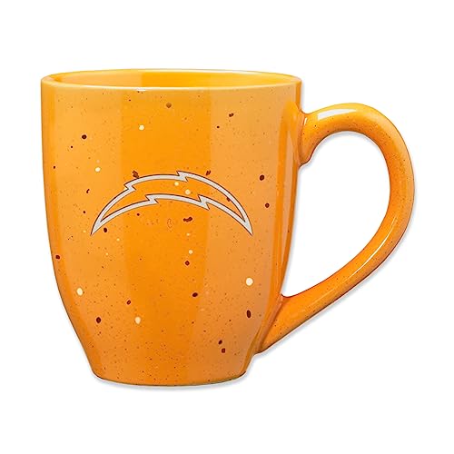 Rico Industries NFL Football Los Angeles Chargers Alternate 16 oz Team Color Laser Engraved Speckled Ceramic Coffee Mug