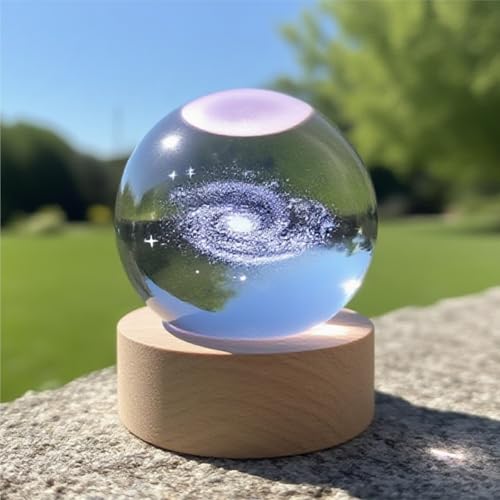 Boule de cristal galaxie 3D a eclairage LED multicolore pour ado