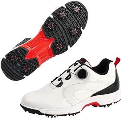 Tukoy Men Golf Shoes Professional 7-Spikes Golf Sport Sneakers Microfiber Leather Golf Outdoor Shoe