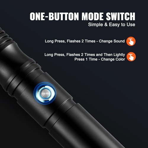 Image of VEVOR Light Sword, 40 inch Light up Sword with 12 RGB Colors, Mute Mode and Realistic Handle, Rechargeable Light Up Toy for Adults and Kids, Christmas Day, Halloween Cosplay, Birthday, Black