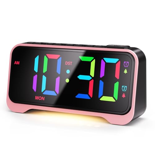 Mesqool Réveil Numérique de Chevet, Grand écran LED, Luminosité Réglable, 5 Niveaux de Volume, Réglable Veilleuse, Horloge Numérique pour Chambre, Adaptateur Inclus, Fonction Snooze, DST Mesqool Réveil Numérique de Chevet, Grand écran LED, Luminosité Réglable, 5 Niveaux de Volume, Réglable Veilleuse, Horloge Numérique pour Chambre, Adaptateur Inclus, Fonction Snooze, DST
