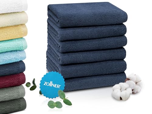 ZOLLNER 6er Set Handtücher in 50x100 cm - saugstarke und weiche...
