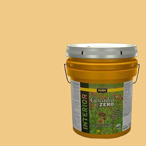 Rodda Paint CASCADIA ZERO Interior Semi-Gloss Paint & Primer in One, 5-Gallon, Perky Yellow