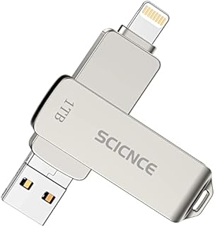 SCICNCE USB 3.0 Flash Drive 1TB Intended for iPhone, USB Memory Stick External Storage Thumb Drive Photo Stick Compatible with iPhone, Android and Computer (Silver)