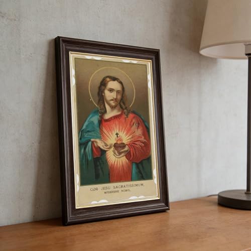 Sacré-Cœur de Jésus impression toile déco murale chrétienne avec cadre - 5