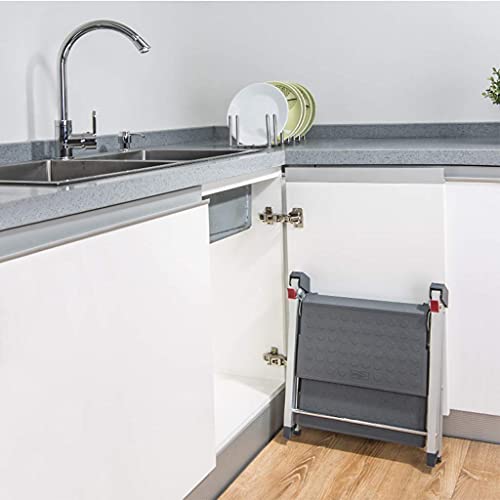 Escabeau en bois multifonctionnel avec structure en fer pliable - 5