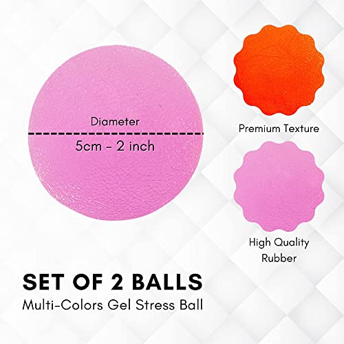 Gel Stress Balls for Kids and Adults (2 Pack), Stress Relief Balls, Hand Exercise Therapy Balls for Anxiety Fidget, Tension - Image 2