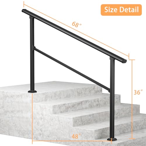 Hand Railing Stops Snapklik.com : LOVMOR 2 Pack 5 Step Hand Rails For Outdoor Steps ...