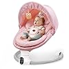 Baby Swing for Infants - Electric Baby Rocker with Exclusive App Function, Upgraded 5 Point Harness, Bluetooth Support, 10 Preset Lullabies and 5 Speeds, Portable Swing for Baby Boy Girl(Pink)