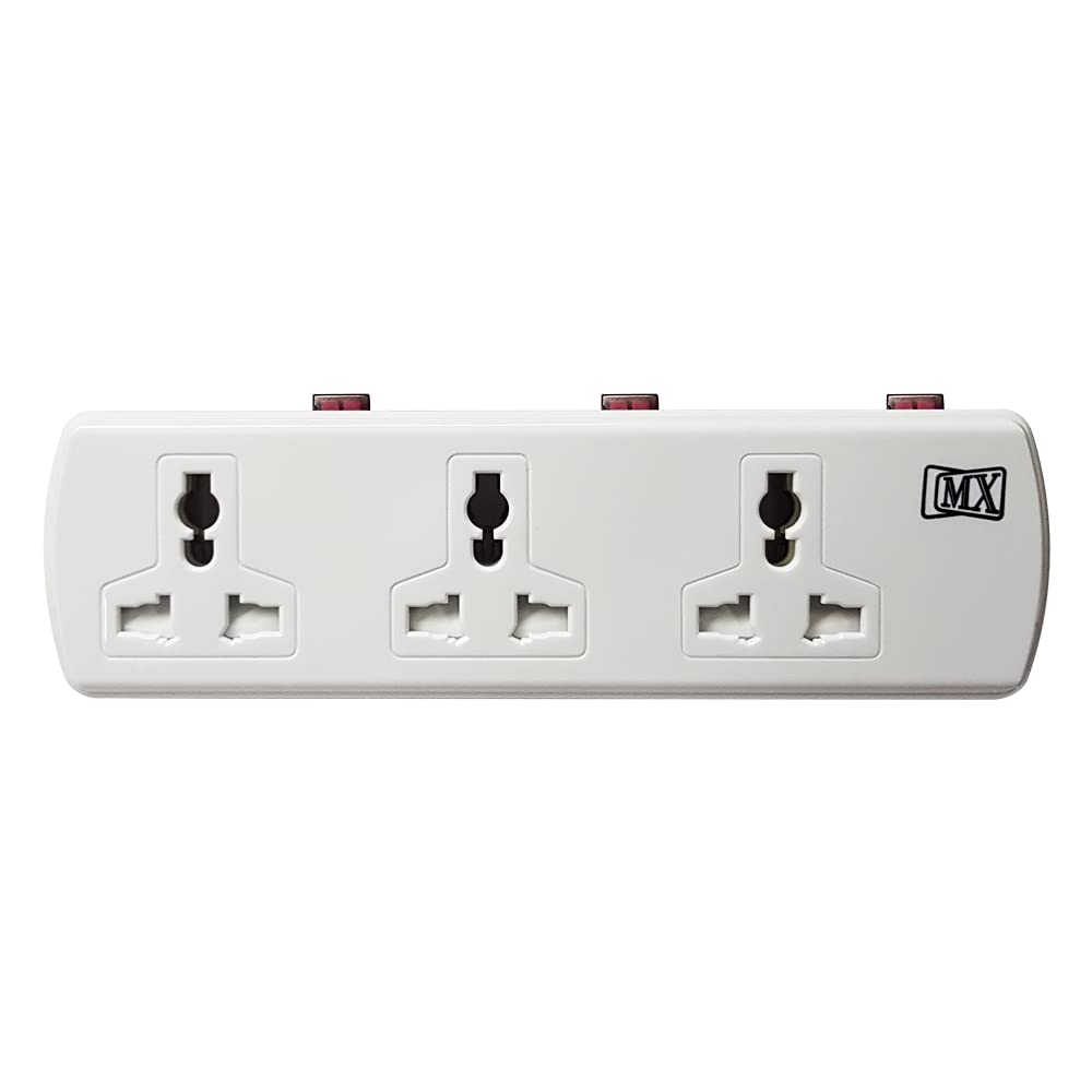 MX Universal Spike Protector Power Strip 6-Outlet(3-Pin + 2-Pin Sockets) with Switch, Child Safety Shutter, Surge Protection, 6 Amp for Home, Office, Electronics (B098LF6SS1) Amazon Price History, Amazon Price Tracker