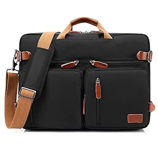 CoolBELL Convertible Backpack Messenger Shoulder Bag Laptop Case Handbag Business Briefcase Multi-Functional Travel Rucksack Fits 17.3 Inch Laptop for Men/Women (Black)