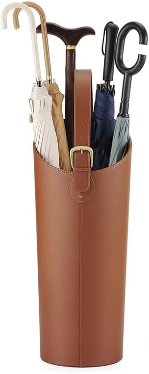 Umbrella Stand with Large Capacity, 9.8 x 22.4 Inches, Features 2 Detachable Hooks, Ideal for Holding Walking Sticks or Baseball Bats