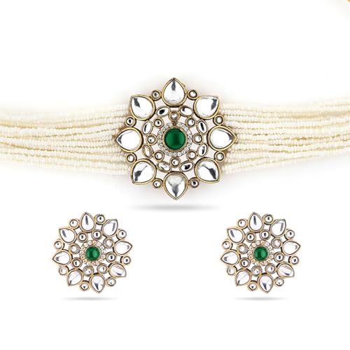 Image of Rubans Choker Necklace Set Traditional Stylish Jewellery Gift for Women & Girls