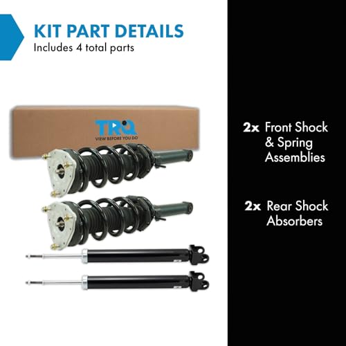Image of TRQ Front and Rear Complete Strut Assembly & Shock Absorber Kit Shock & Spring Strut Assembly Compatible with 2011-2012 INFINITI G25 2007-2008 G35 2009-2013 G37 2015 Q40