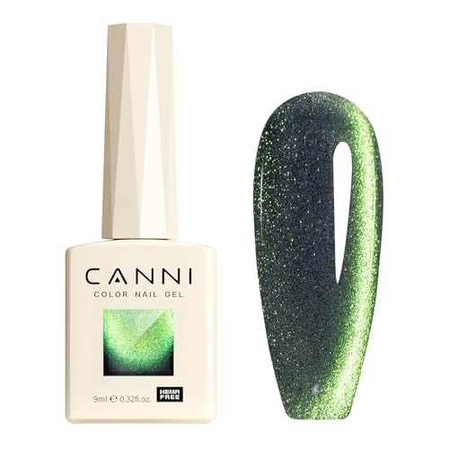 Esmaltes Semipermanentes de Uñas en Gel Ojo Gato Galaxia verde brillante Cat Eye Nail Polish Pintauñas Apto Para Principiantes Manicura 9ml 8043