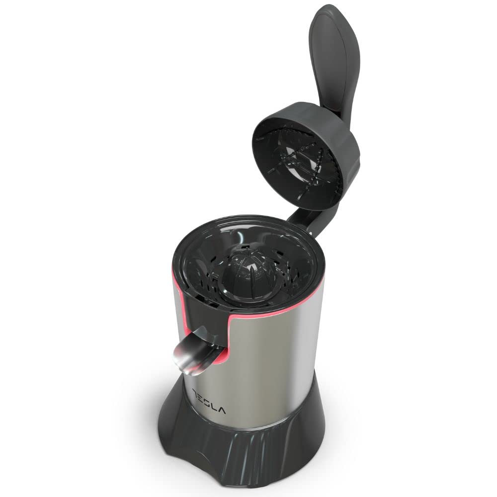 Tesla Exprimidor de Cítricos CJ301BX, 300W, Capacidad 650ml, Filtro de Pulpa, Fácil Limpieza, Negro