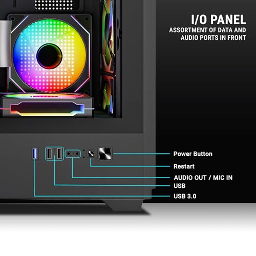 Image of Ant Esports EVO 360 Lite Mid-Tower Computer Case /Gaming Cabinet - Black | Support E-ATX, ATX, Micro-ATX, Mini-ITX | Pre-Installed 4 ARGB Fans