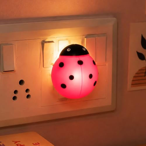 Image of ascension 1 Pc Romantic Energy Saving Creative Lady Bug Shaped Design Night Light Animals Cartoon lamp for Bedroom Home Decor Kids Favourite Birthday Party Return Gifts (Assorted Color)