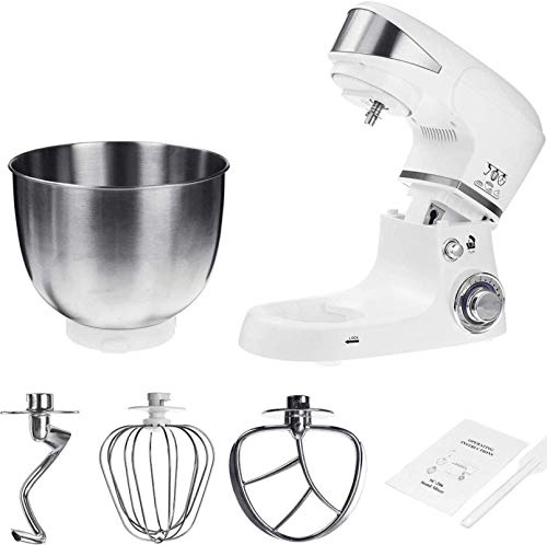 Standmixer, 5-l-Edelstahlschüssel, 6-Gang-Food-Elektromixer mit Kippkopf, 1000 W mit Teighaken, Drahtpeitsche und Schläger für Kitchenaid