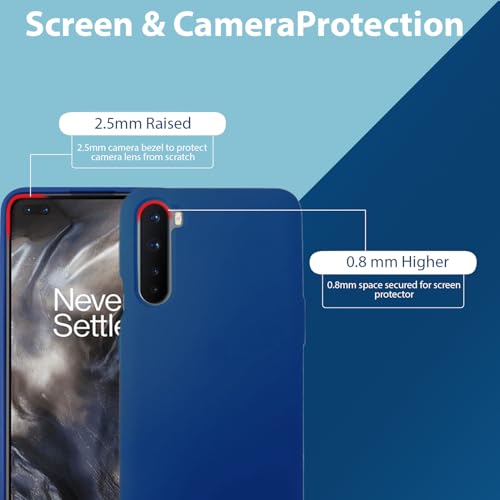 Image of LIRAMARK Liquid Silicone Soft Back Cover Case for OnePlus Nord (Midnight Blue)