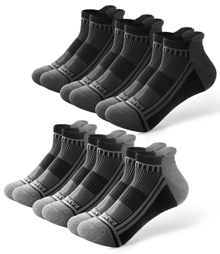 Image of BAMBOO COOL Men's Ankle Socks Moisture Wicking Breathable Odor Control Athletic Cushioned Running Socks Arch Support 8 Pack