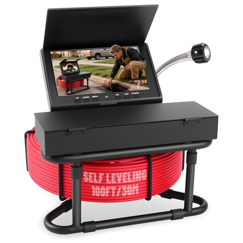 Sewer Camera w/DVR Function,7' HD 1080P Screen Drain Inspection Cam, IP68 Waterproof Pipe Plumbing...