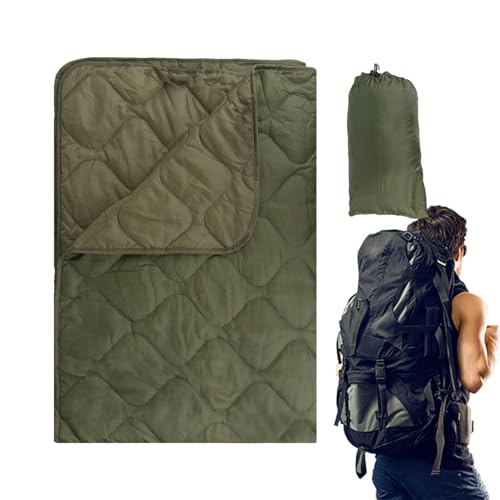 Manta de camping genérica, cubierta plegable de camping – gran manta de viaje al aire libre plegable, clima frío, edredón de mochila multifuncional para viajes, playa, avión