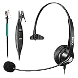 Callez Corded Telephone Headset for Polycom Office Phone with Noise Cancelling Mic, RJ9 Mono Phone Headset Compatible with Polycom Plantronics Avaya ShoreTel Toshiba Digium Landline Deskphones
