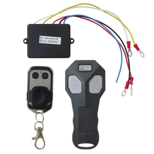 Latest Updated Wireless Winch Remote Control Kit, Universal 150ft Recovery Handset Switch Receiver Kit with 2 Controller for Car Truck ATV SUV, 12V