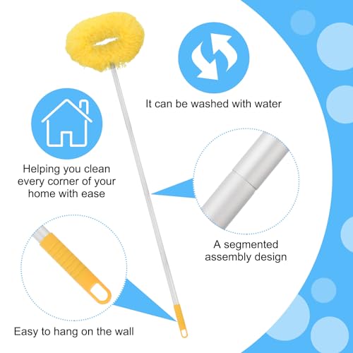 Image of PATIKIL Ceiling Fan Cleaner Duster, 12.9 inch to 47.2 inch, Microfiber Duster Extendable Handle Fan Blade Cleaning Tool Removable Washable for Furniture Blind, Yellow