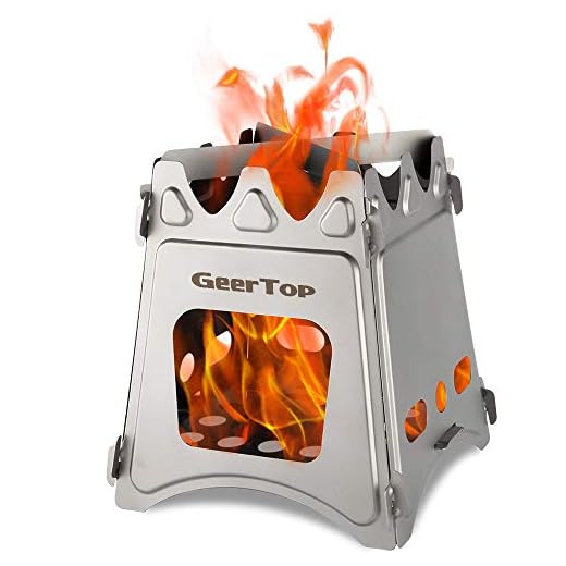 Geertop Portable Camping Stove Wood Burning Stainless Steel Backpacking Stove for Outdoor Survival Cooking Hiking Hunting