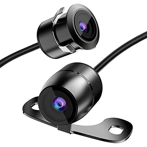Backup Camera Flush Mount, Front/Side/Rear View Camera, CVBS/AHD 720P HD Clear Night Vision IP69 Waterproof 170° Bracket Mount Reverse Camera for Cars Pickup Trucks SUV RV Van 18.5mm, 12V/24V, Black Cover