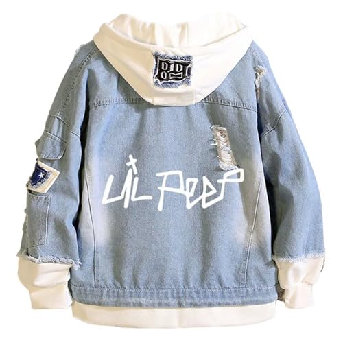 Image of KPOP Rapper Denim Jacket Jeans Love Printed Fashion Sport Hip Hop Hoodie