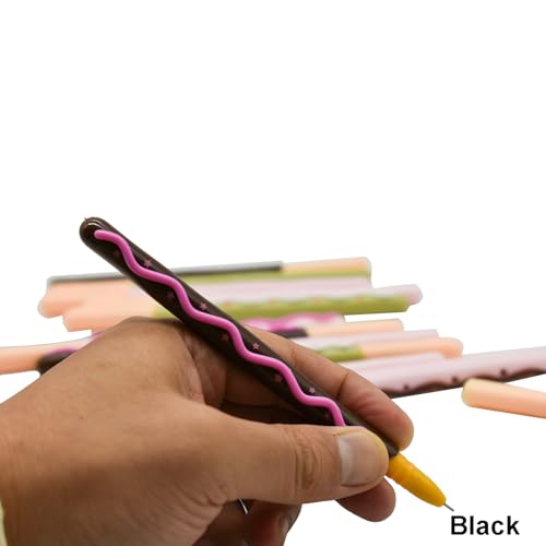 12 bolígrafos de gel rollers forma barra chocolate negro miniatura 5