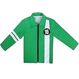 WeixinyuanST Ben Green Jacket Aliens Force Kids Boys Benjamin Irby Tennyson Halloween Cosplay Costume Fancy Dress Shirt (X-Large)