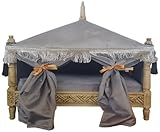 Profondeur env.: 50 cm Casa Padrino lit pour Chien Baroque Gris/Naturel - Lit pour Chien de Style Antique Fait Main - Magnifique mobilier pour Chien de Style Baroque - Meubles pour Animaux de Compagnie Baroque