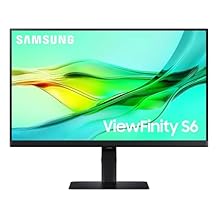 SAMSUNG 24" ViewFinity S6 S60UD Series QHD High Resolution Computer Monitor, 100Hz, HDR10, USB-C, Built-In LAN Port, Daisy Chain Support, Easy Setup, Height Adjustable Stand, LS24D606UANXZA, 2024