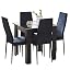 Black Table+4 Black Velvet Chair