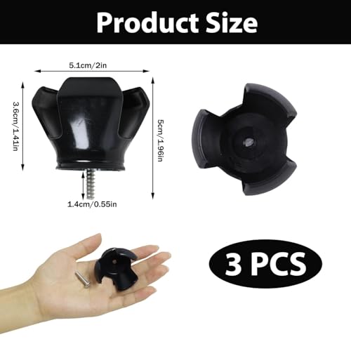 FYHJNC Golf Ball Retriever For Putter 3pcs 3-Prong Golf Ball Retriever Grabber Sucker Tool Golf Ball Pick Up Claw With Stainless Steel Screws Portable Golf Pick-Up Claw for Golf Putter Grip - Image 2
