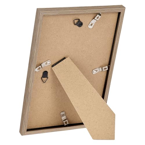 Image of JCJMY 10x11 Picture Frame Rustic Brown for Wall Hanging, Wall Mounting Horizontally or Vertically, 10 x 11 Wall Gallery Poster Photo Frame with Shatter Resistant Plexiglass, Rustic Brown