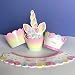 Unicorn Cupcake Toppers and Wrappers Decorations REAL, SAFE, and SHINE GLITTER (Set of 24) - Reversible Rainbow CupCake Liners Cute Decorating Supplies for Girl Birthday Party (SET OF 24)