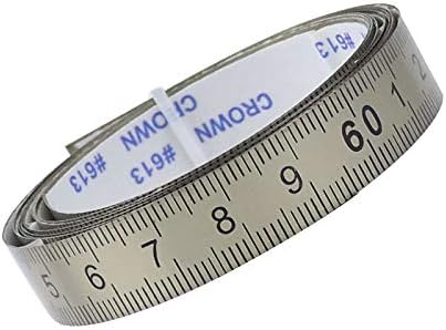 power tool HA8111D Self Adhesive Metric Scale Ruler POWERTOOL Stainless Steel Miter Tape Measure for T-Track Router Table Saw Woodworking Tool (Silver,Left to Right 0-5M)