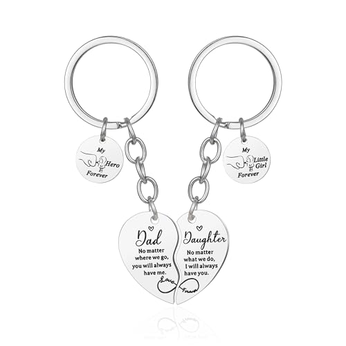 Image of 2Pcs Mother Daughter Heart Matching Keyring Keychain Set Gifts For Mom Christmas Mothers Day Gifts from Daughter