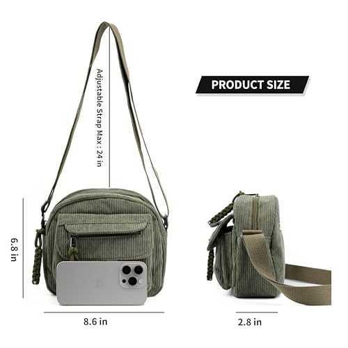 Small Cute Corduroy Crossbody Bag Mini Shoulder Bag Handbags Purse with Zipper Pocket2