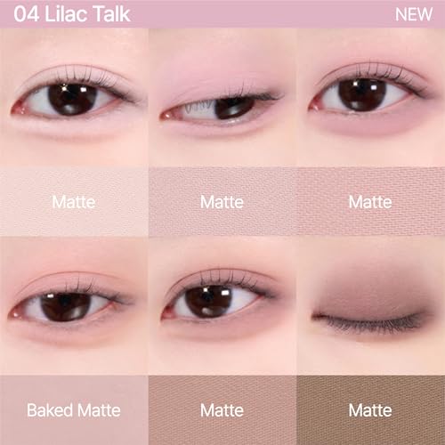 Image of CLIO Muse Master Eyeshadow Palette, Korean Royal Heritage Edition, Baked Cream Powder Formula, Soft Lilac Mauve 6-Color with Matte & Shimmer for Daily Makeup, Safe for Sensitive Eyes (04 LILAC TALK)