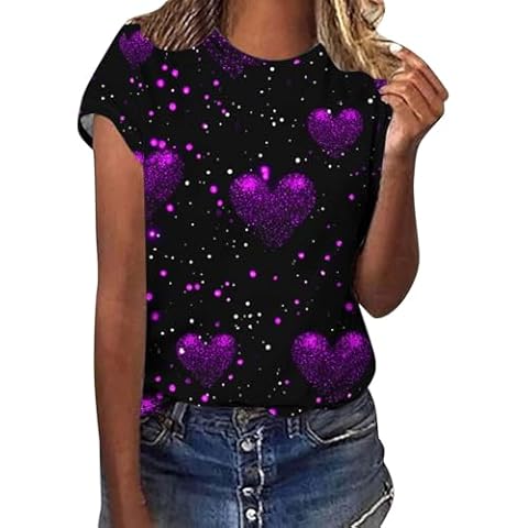 T-Shirt RLEHJN Femme Cœur Cover