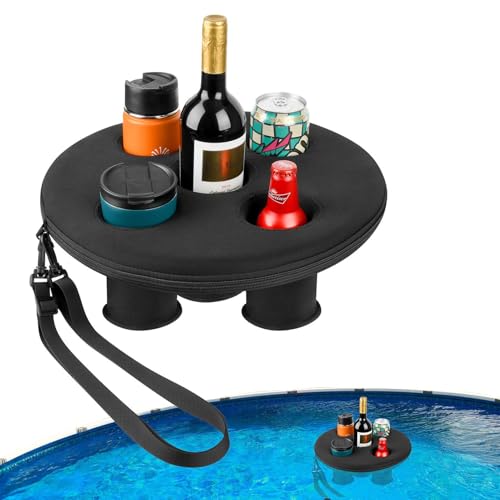 Soporte para bebidas de piscina, soporte inflable para tazas, bandeja flotante para bebidas, soporte para bebidas de agua, divertidos flotadores para bebidas junto a la piscina con bonitos diseños
