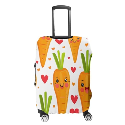 Carrot in Cartoon Style Luggage Cover, Washable Elastic Suitcase Cover Protector Fit 18-32 Inch Luggage4